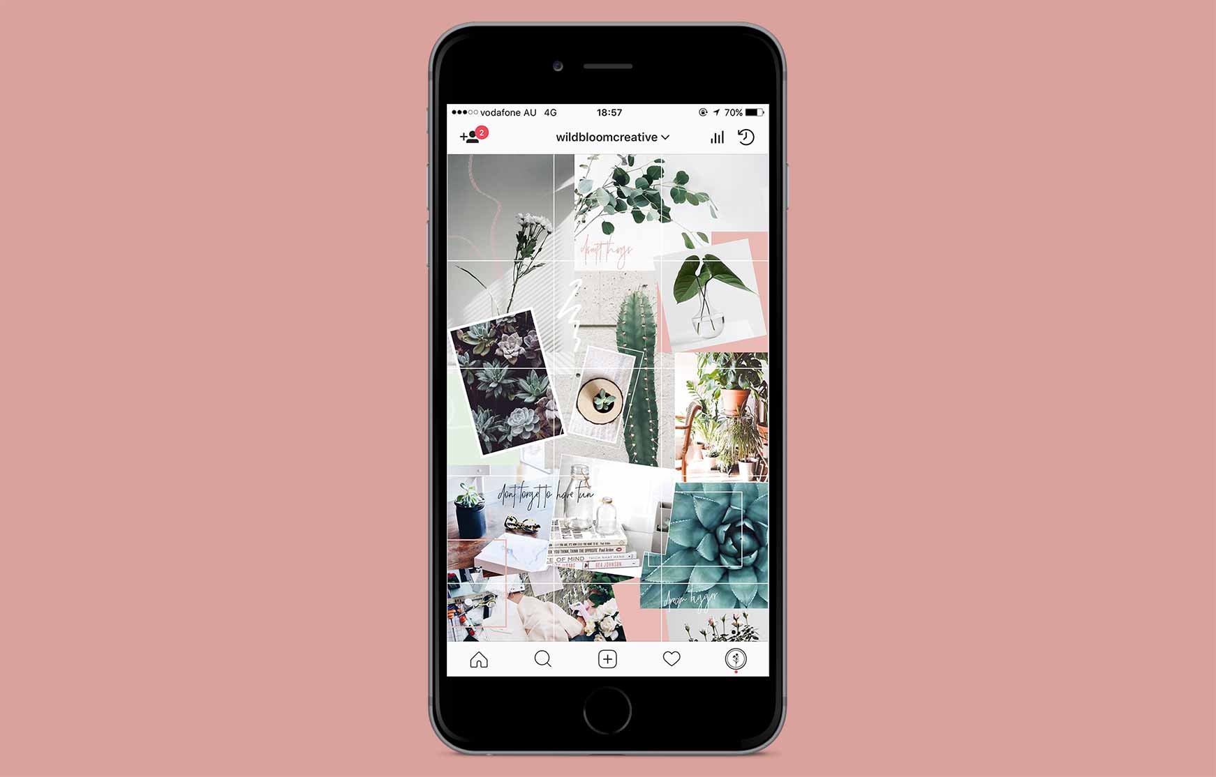 Instagram collage feed grid template